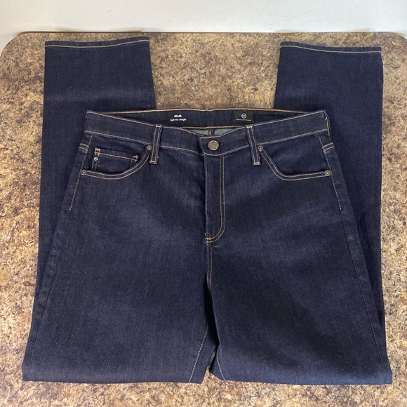 AG Adriano Goldschmied Mari High Rise Dark Wash Straight Jeans Women’s Size 32 - Picture 8 of 16